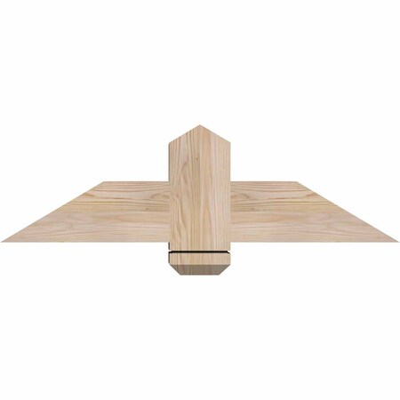 Ekena Millwork Eugene Smooth Timber Gable Bracket, Douglas Fir, 36"W x 10"H x 5 1/2"D x 5 1/2"F, 7/12 Pitch GBW036X10X0606EUG00SDF